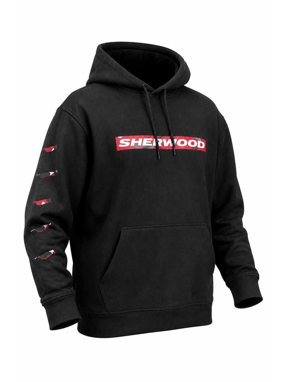Sherwood Unisex Black Hoodie Red Box Logo Streetwear Graphic 2xl